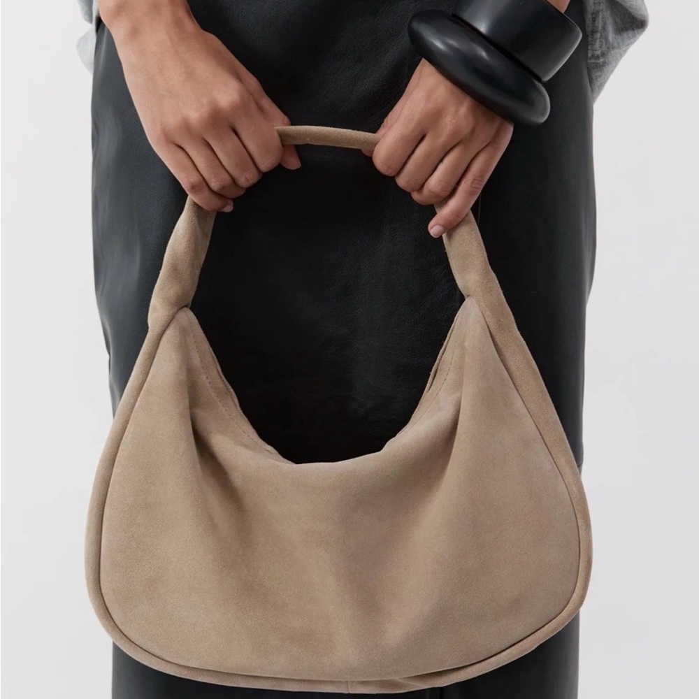 St. Agni Suede Bon Bon Bag in Taupe